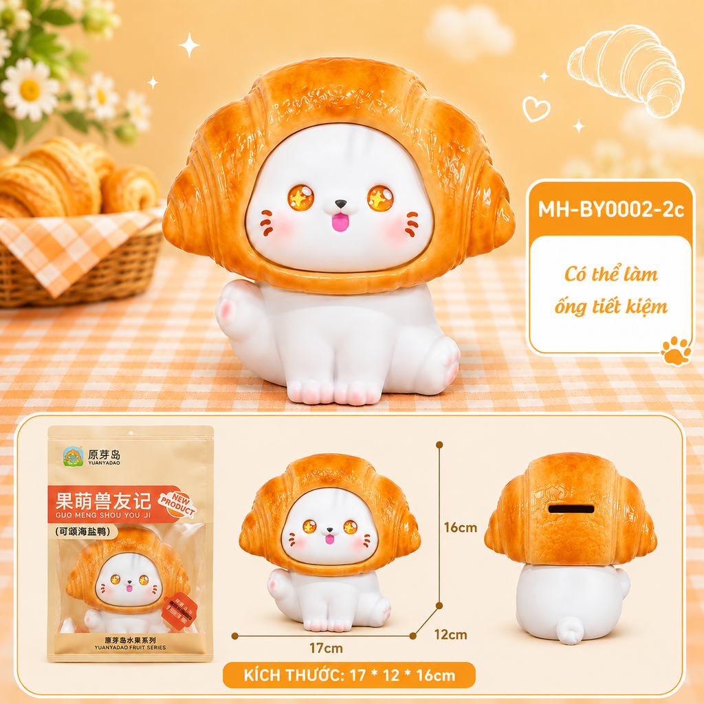 Mô Hình Các Con Vật Cosplay Bánh Ngọt Size Nhỡ KT 17*12*16cm  - SKU : MH-BY0002-2 - (VAT: MH003)