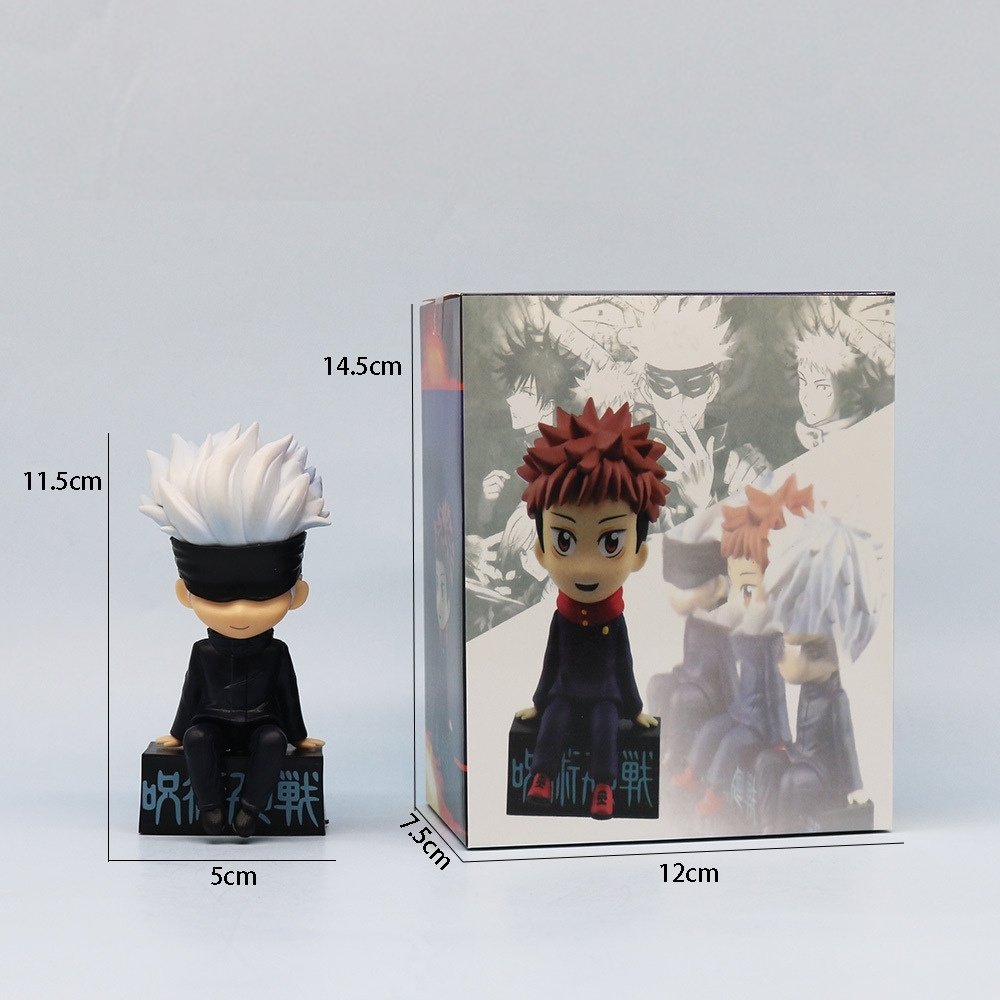 Mô Hình Gojo Satoru bịt mắt dáng ngồi - Cao 11cm - nặng 100Gram - Hộp Màu : bọc túi OPP - Figure anime Jujutsu Kaisen