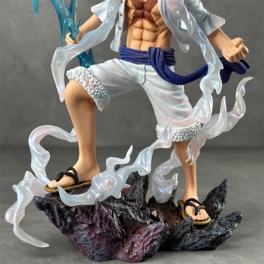 Mô hình OnePiece Luffy gear 5 đứng đá tay cầm sét - Cao 28cm - nặng 600gram - Phụ kiện : Sét - Figure One Piece - Hộp Carton