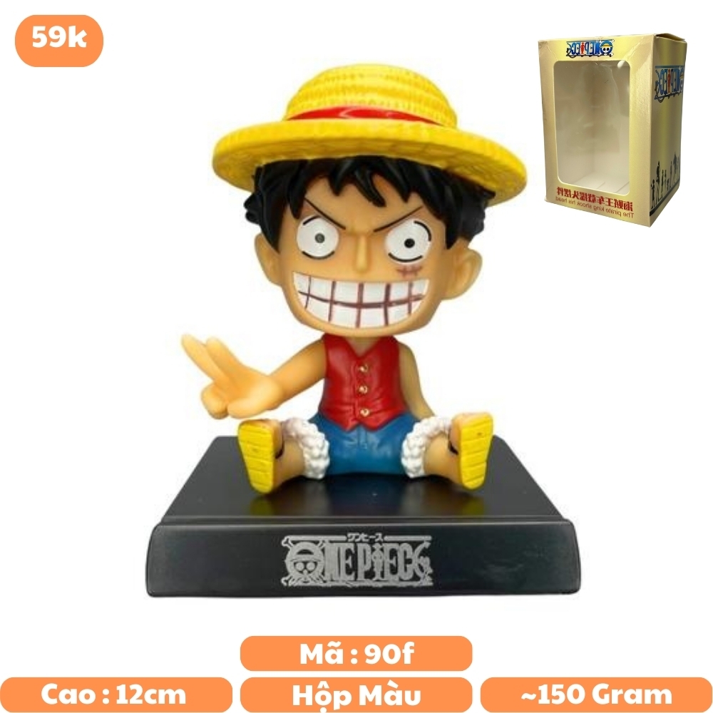 Mô Hình lắc đầu Luffy dơ tay - Cao 12cm - nặng 150gram - Phụ kiện : đế + miếng dán - FULL BOX : box màu - N3-K26-T2-S3
