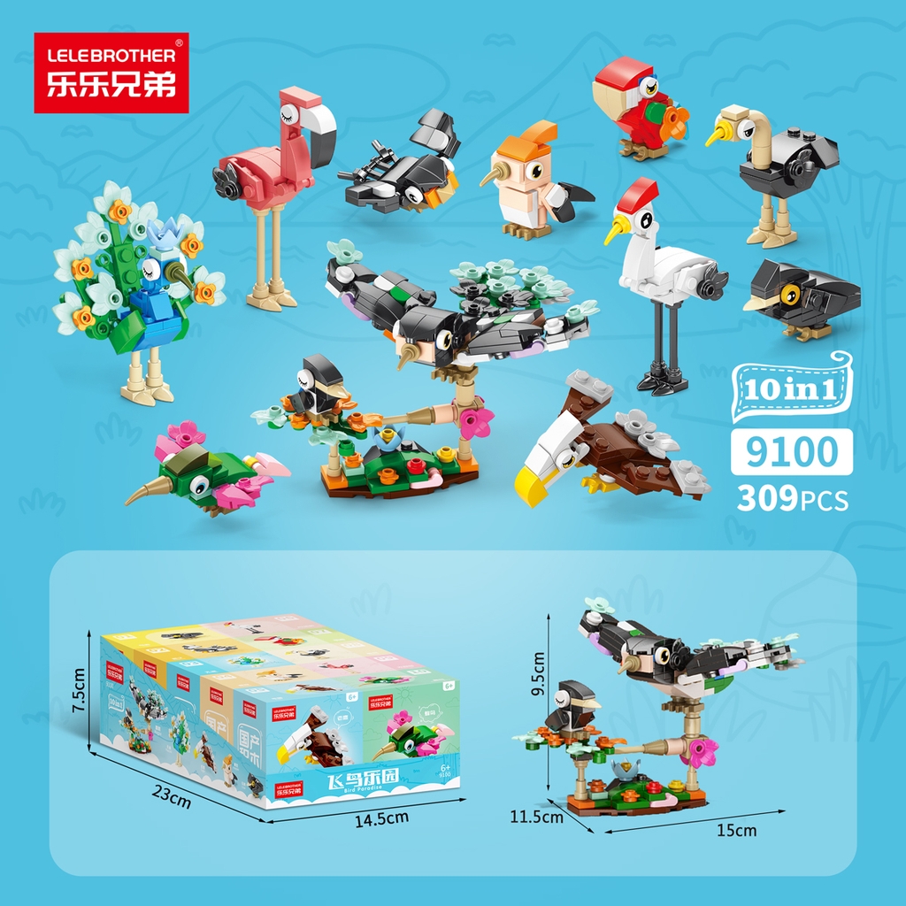 Combo 5 Bộ Lắp Ghép Mô Hình Các Loài Chim 36pcs. SKU: LG-9100-2 ( VAT 001-C5-11 ) K134-T3-S2