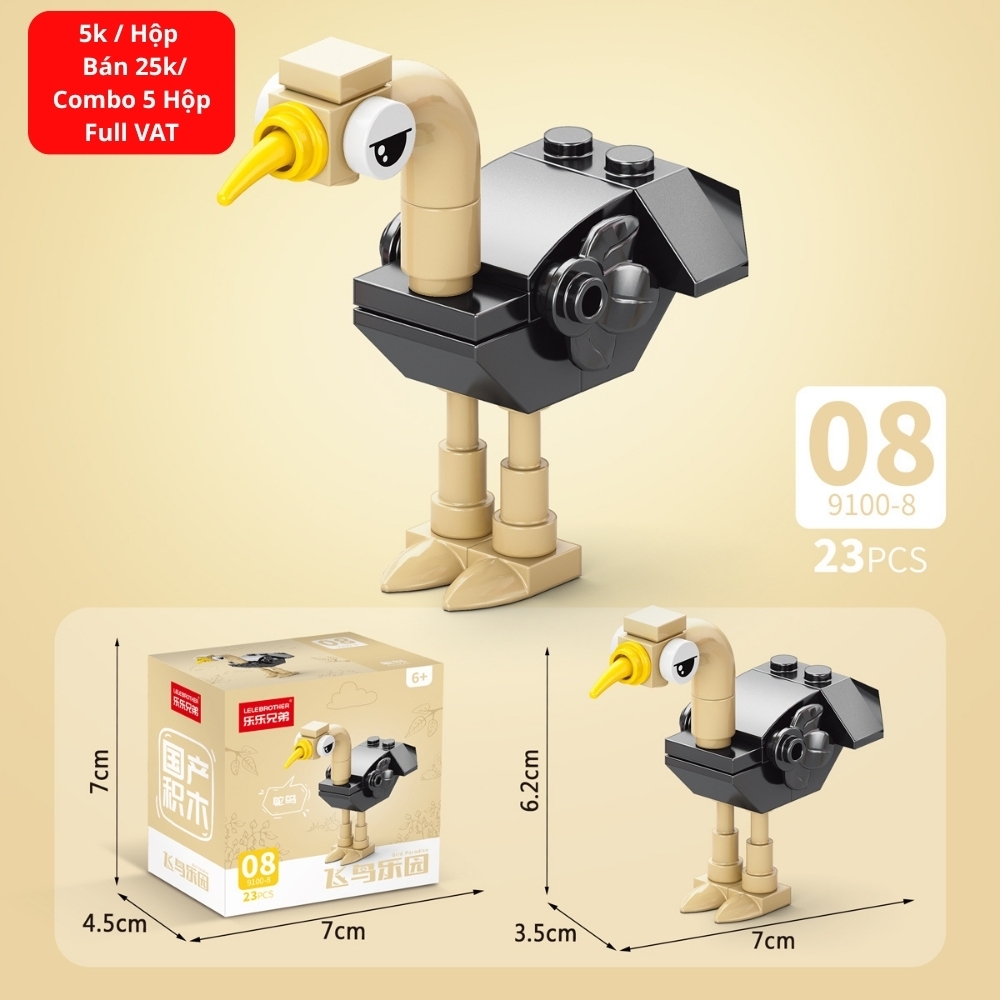 Combo 5 Bộ Lắp Ghép Mô Hình Các Loài Chim 23pcs. SKU: LG-9100-8 ( VAT 001-C5-11 ) K134-T3-S8