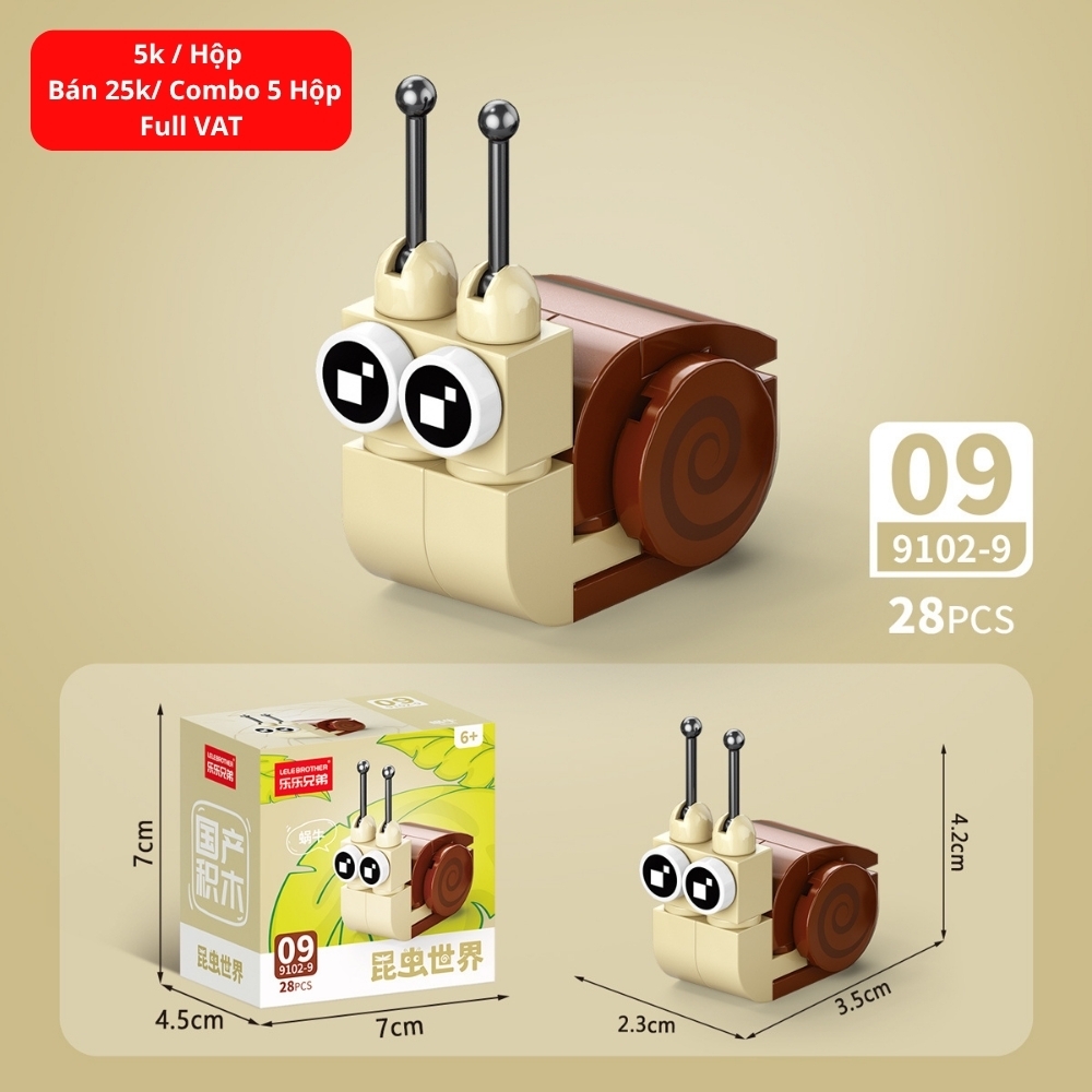 Combo 5 Bộ Lắp Ghép Mô Hình Côn Trùng 28pcs. SKU: LG-9102-9 ( VAT 001-C5-11 ) - K136-T1-S12
