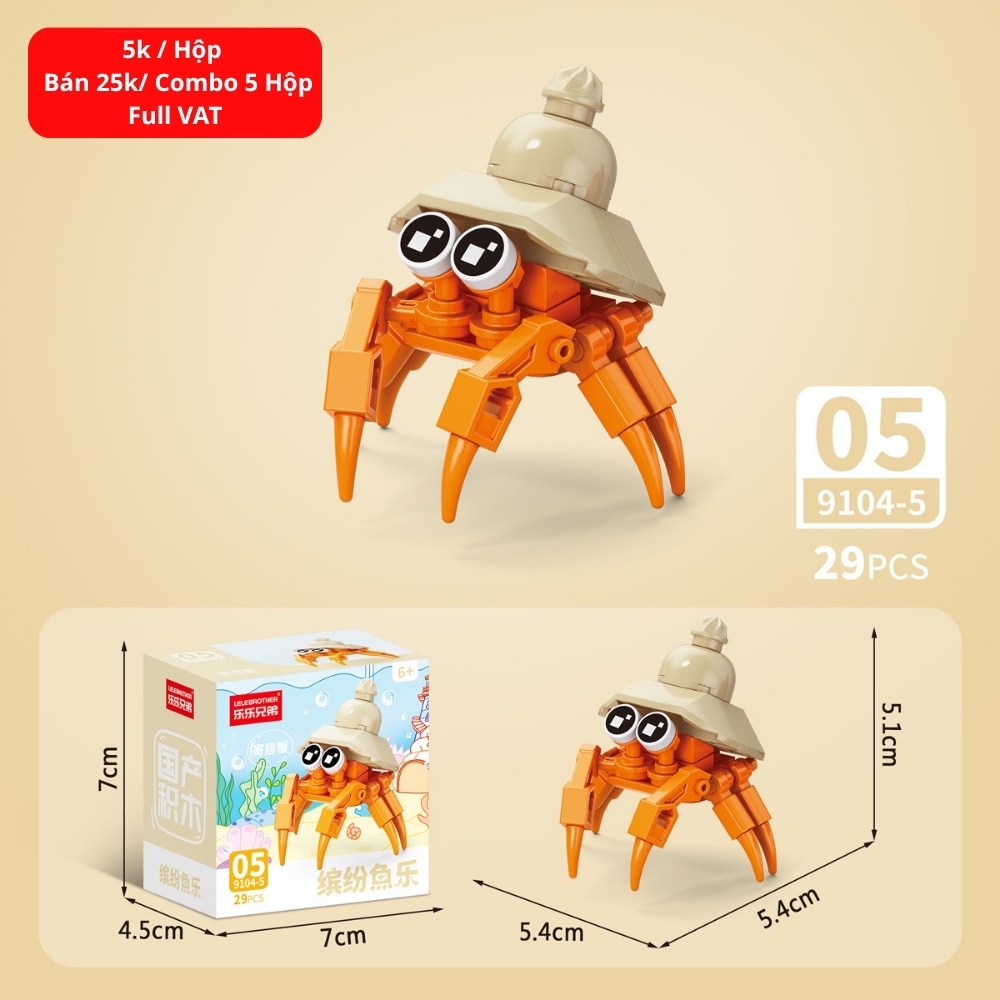 Combo 5 Bộ Lắp Ghép Mô Hình Động Vật 29pcs. SKU: LG-9104-5 ( VAT 001-C5-11 ) - K136-T1-S5