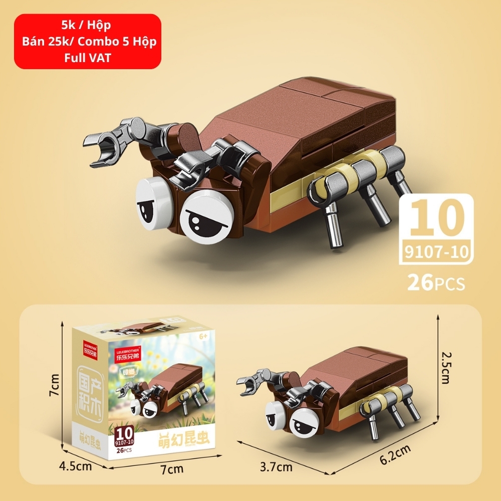 Combo 5 Bộ Lắp Ghép Mô Hình Côn Trùng 26pcs. SKU: LG-9107-10 ( VAT 001-C5-11 ) - K136-T2-S10