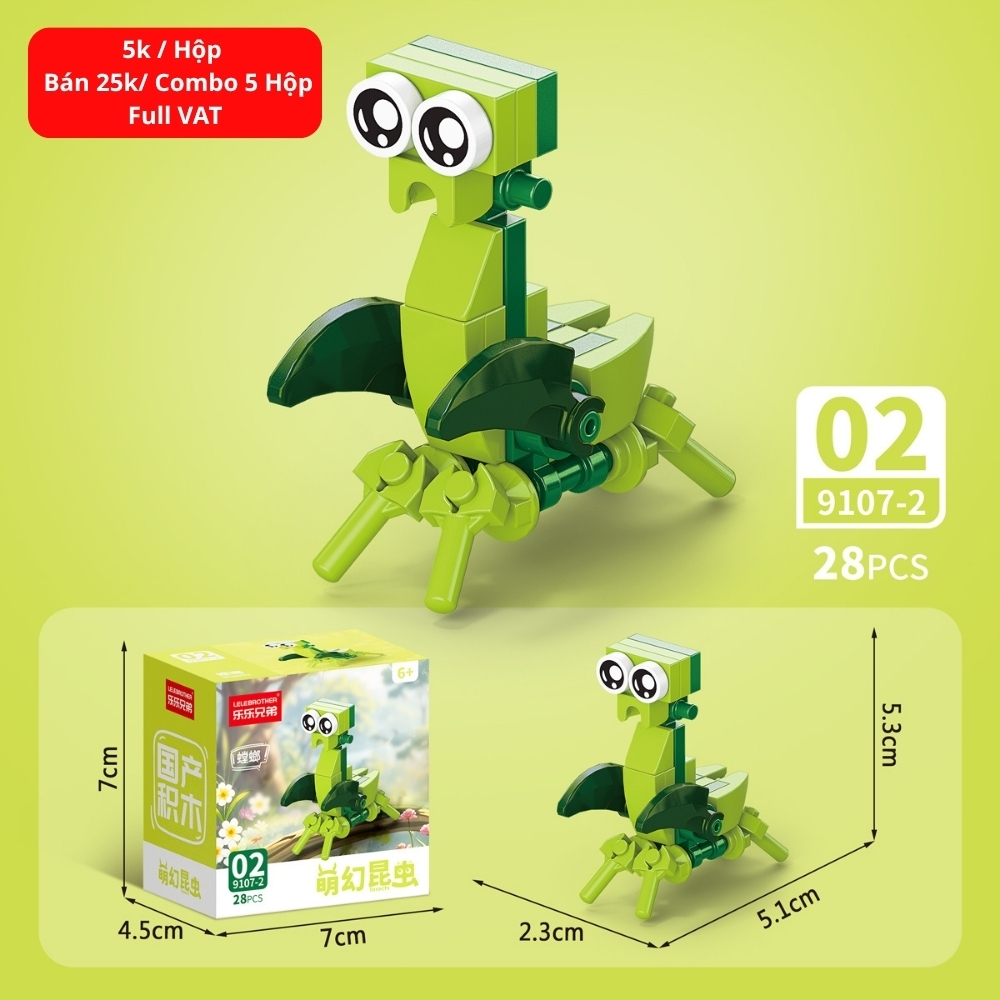 Combo 5 Bộ Lắp Ghép Mô Hình Côn Trùng 28pcs. SKU:  LG-9107-2 ( VAT 001-C5-11 ) - K136-T2-S2