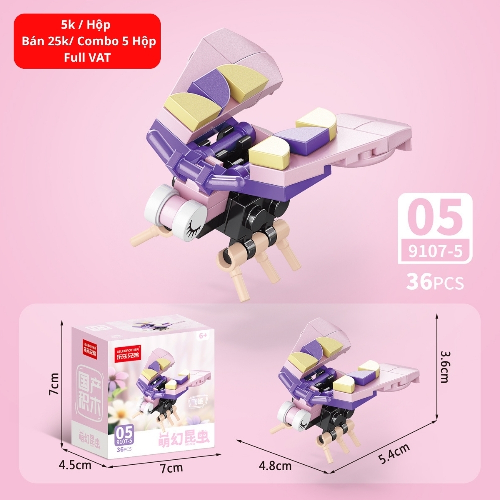 Combo 5 Bộ Lắp Ghép Mô Hình Côn Trùng 36pcs. SKU: LG-9107-5 ( VAT 001-C5-11 ) - K136-T2-S5