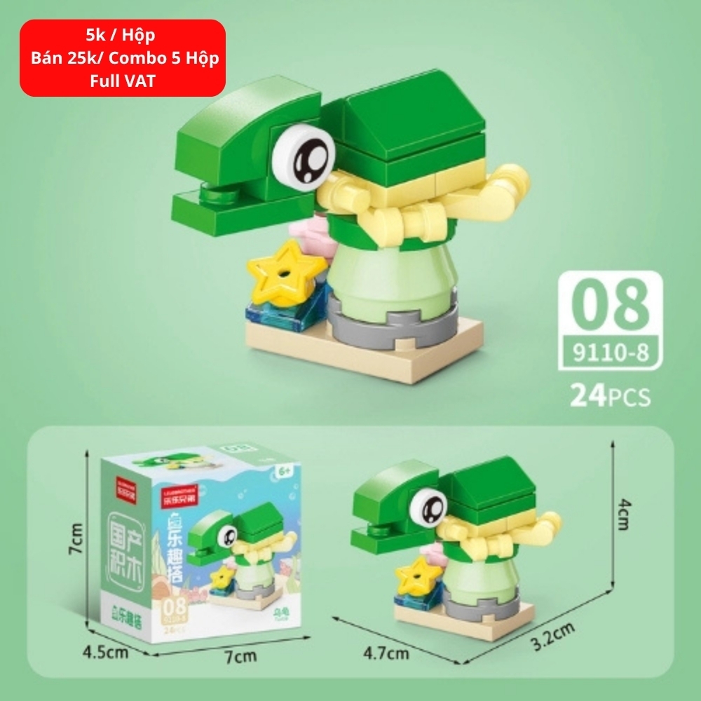 Combo 5 Bộ Lắp Ghép Mô Hình Động Vật Dưới Biển 24pcs. SKU: LG-9110-8 ( VAT 001-C5-11 ) K135-T3-S11