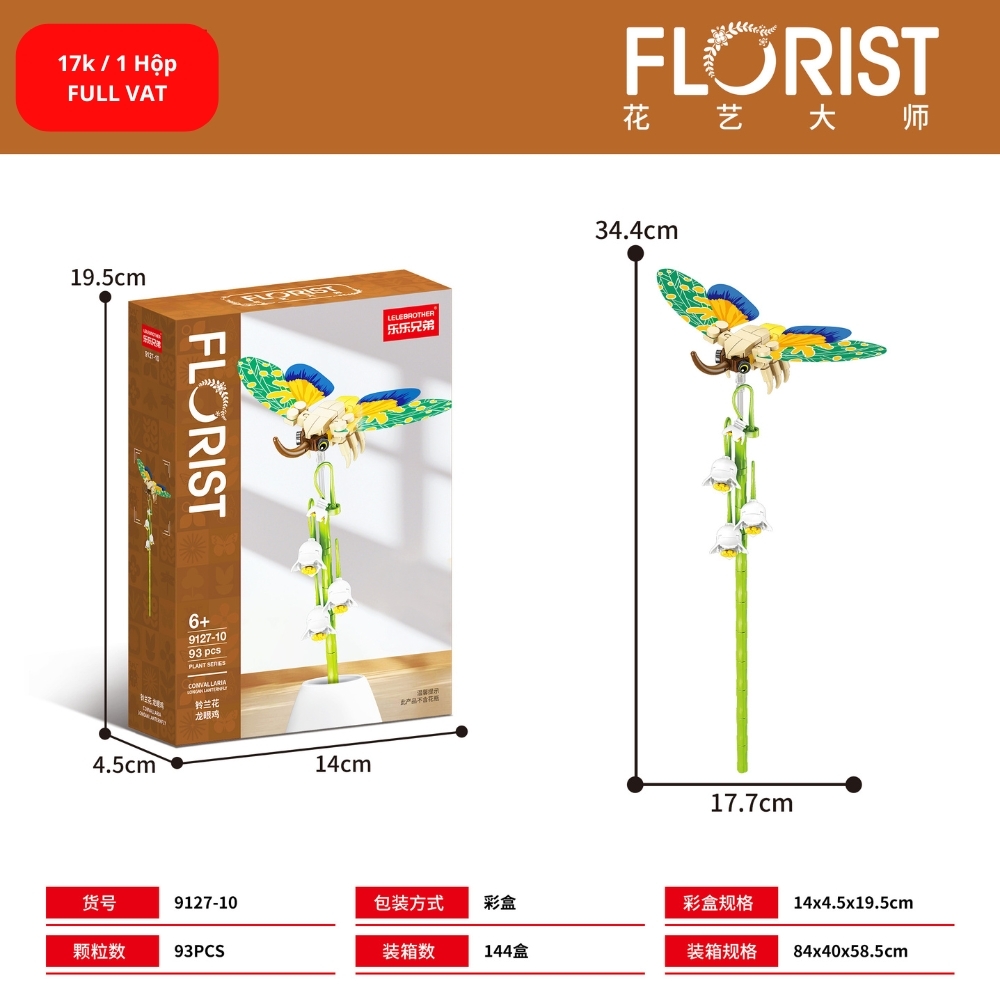 Bộ lắp ghép Hoa & côn trùng 93pcs. SKU: LG-9127-10 ( VAT 001-06-11 ) - K129-T1-S10