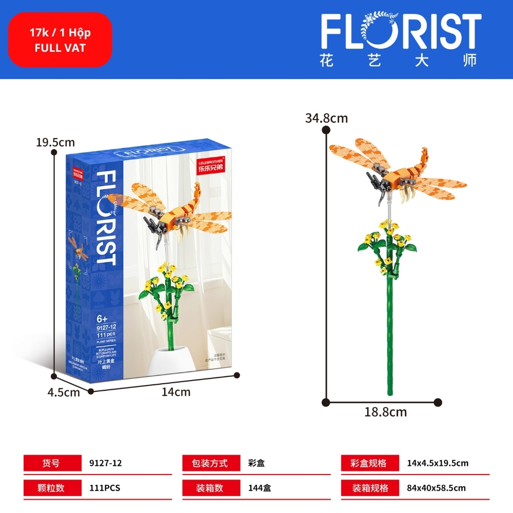 Bộ lắp ghép Hoa & côn trùng 111pcs. SKU: LG-9127-12 ( VAT 001-06-11 ) - K129-T1-S12