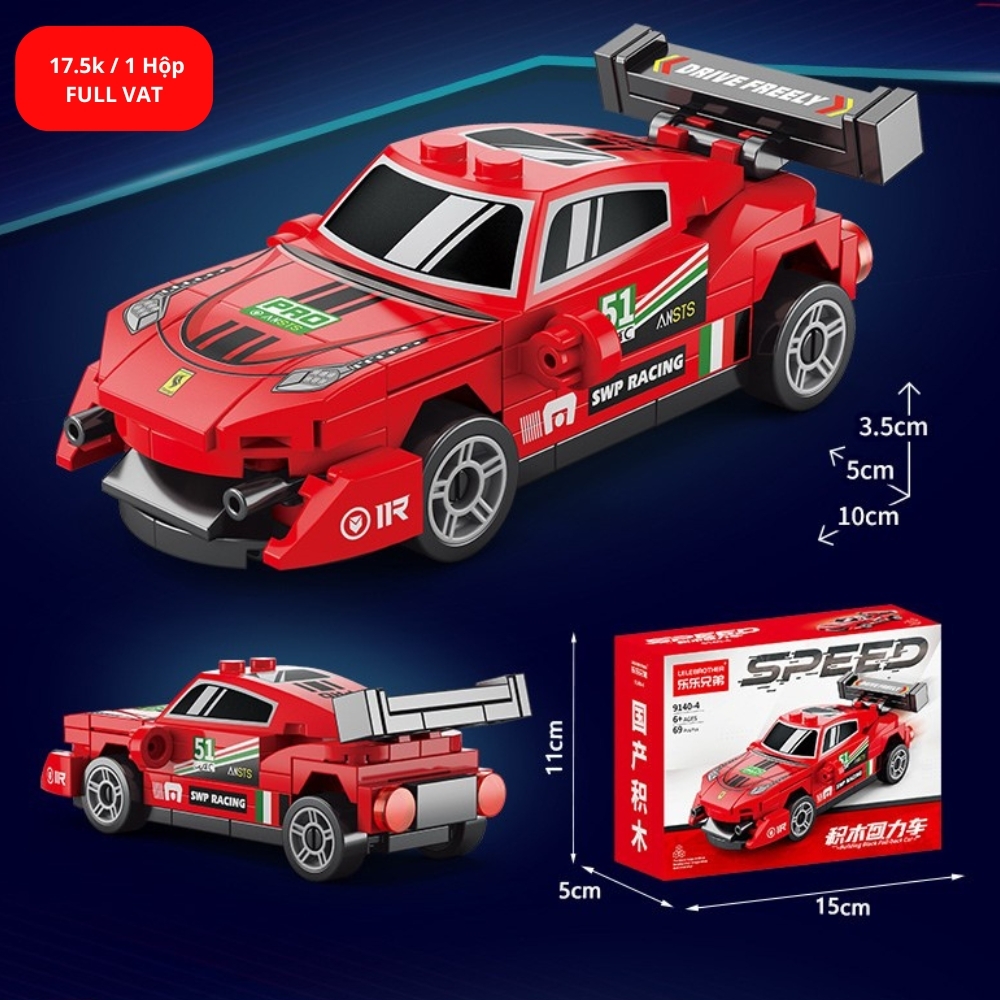 Lắp Ghép  Xe Đua Màu Đỏ 69 PCS - SKU LG-9140-4 - (VAT 001-07-11) K123-T2-S4