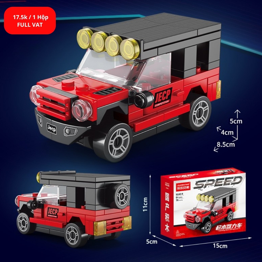 Lắp Ghép  Xe Jeep Màu Đỏ 76 PCS - SKU LG-9140-9 - (VAT 001-07-11) K123-T2-S9
