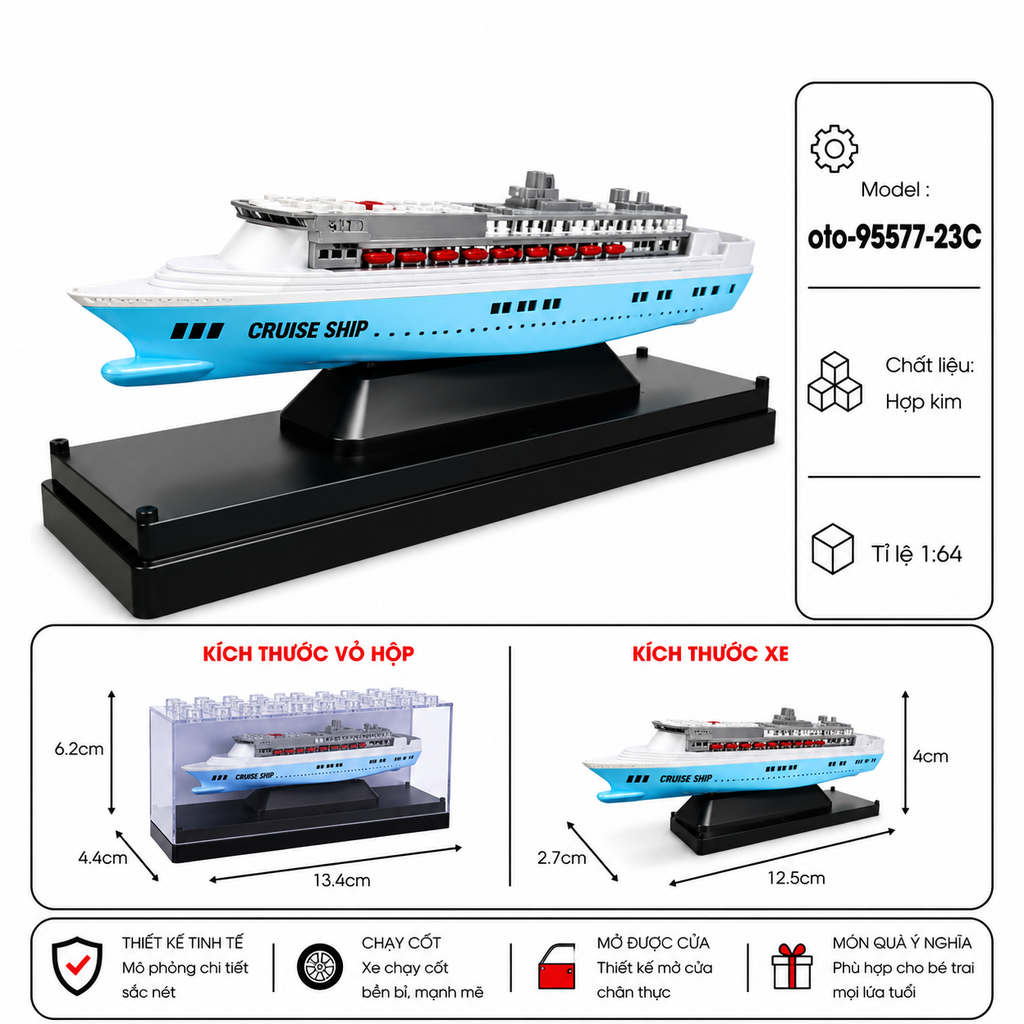 Mô Hình Xe Khách Chở Người -  tỉ lệ 1:64 chất liệu hợp kim - SKU : oto-95577-23E - ( VAT : 103-01-20 ) - K157-T2-S9