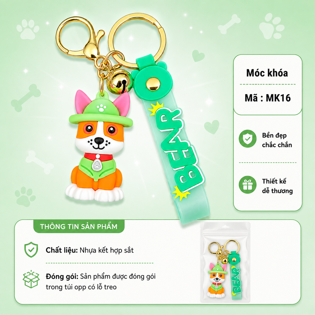 Móc khóa chó cứu hộ - SKU : mk16 - (VAT: MK001-5)