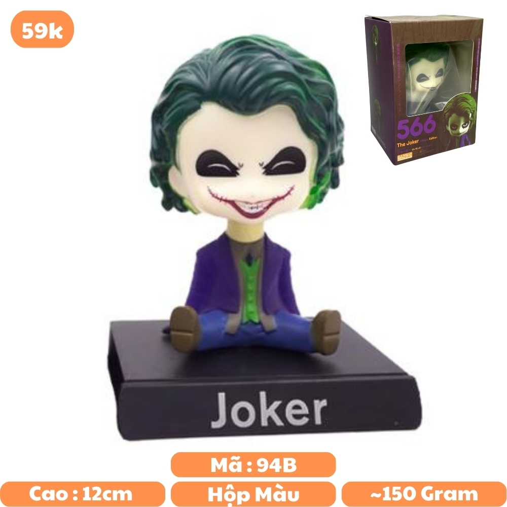 Mô Hình đồ chơi - Joker Chibi  lắc đầu - Bộ lắc đầu - Có Hộp Màu - N3-K27-T4-S2