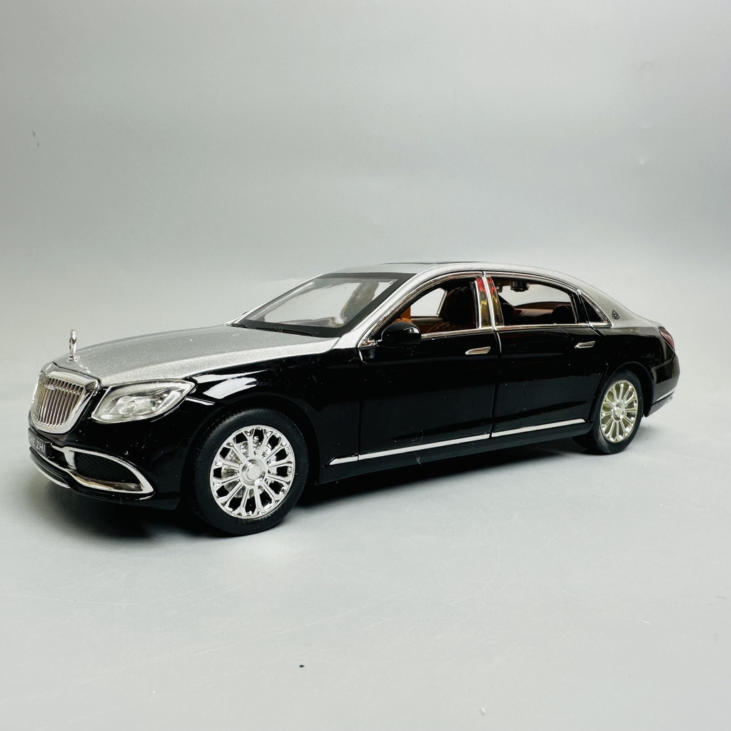 Mô Hình xe mẹc maybach đen xám tỉ lệ 1:24 Hợp kim có thể mở cửa - bánh sau chạy cót - Dài 21cm - rộng 9cm - cao 5cm - nặng : 1000gram - FULL BOX : box màu SKU : oto298 - K63-T3-S3