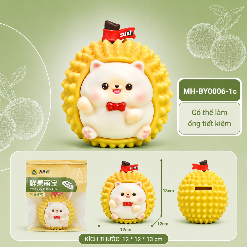Mô Hình Các Con Vật Cosplay Trái Cây Sầu Riêng size nhỏ KT 12*12*13 cm - SKU : MH-BY0006-1 - ( VAT : MH002 )