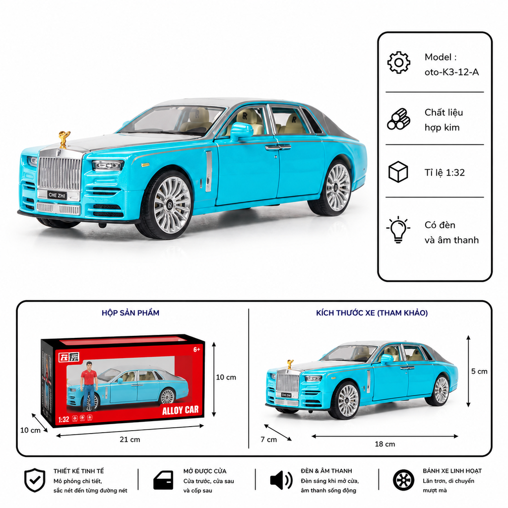 Xe hợp kim 1:32 - SKU : oto-K3-12-A - ( Vat : 002-810 !!! )