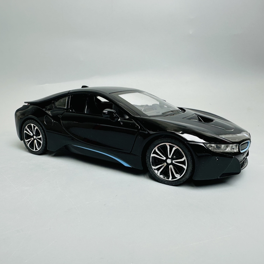 Mô Hình xe bmw i8 màu đen tỉ lệ 1:22 Hợp kim có thể mở cửa - bánh sau chạy cót - Dài 21cm - rộng 9cm - cao 5cm - nặng : 800gram - FULL BOX : box màu SKU : oto293 - N3-K8-T3-S4