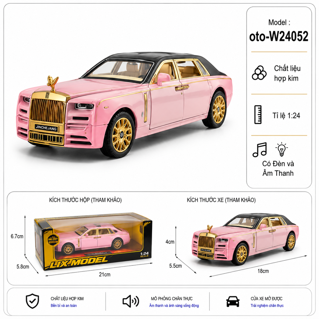 Mô hình xe Ô tô hợp kim cao cấp tỉ lệ 1:24 - SKU : oto-W24052 ( VAT : 103-01-150 )