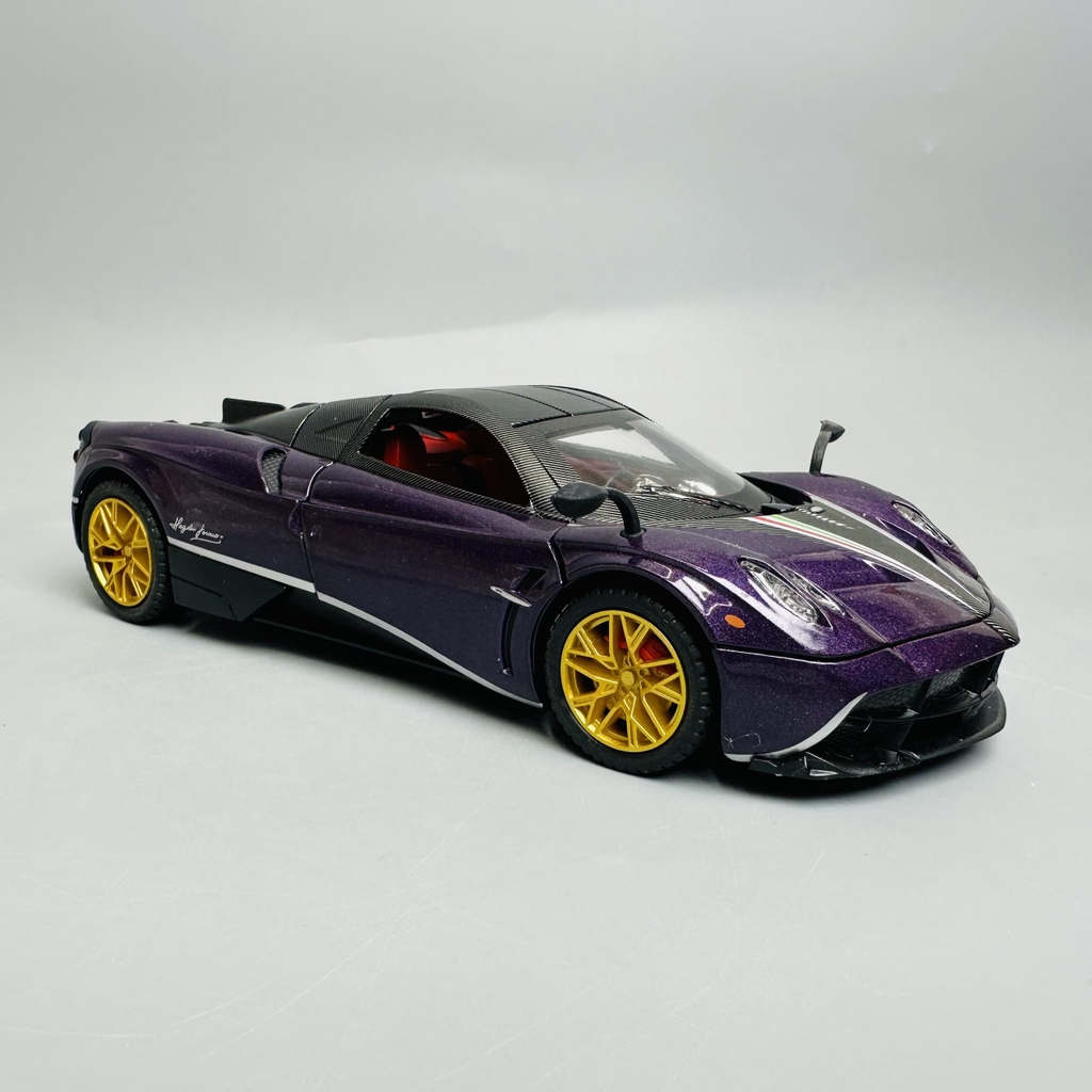 Mô Hình xe Pagani tím tỉ lệ 1:24 Hợp kim có thể mở cửa - bánh sau chạy cót - Dài 21cm - rộng 9cm - cao 5cm - nặng : 1000gram - FULL BOX : box màu SKU : oto302 N3-K7-T3-S3