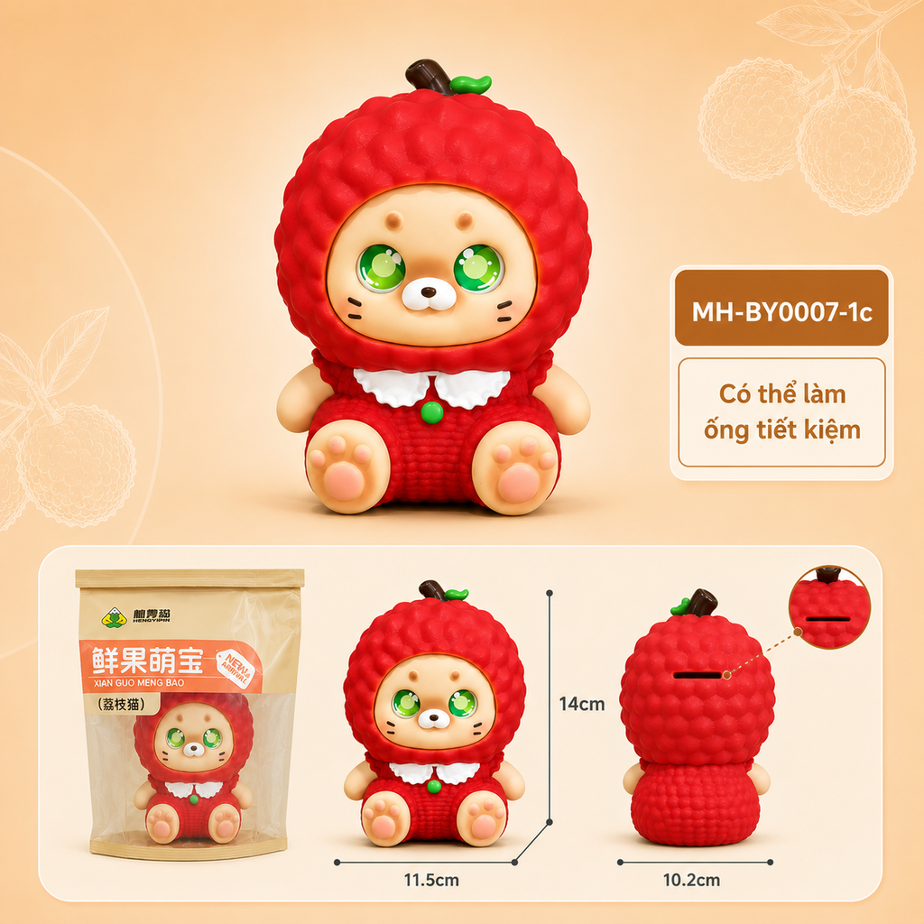 Mô Hình Các Con Vật Cosplay Trái Cây Sầu Riêng size nhỏ KT 11.5*10.2*14 cm - SKU : MH-BY0007-1 - ( VAT : 002-09-70 )