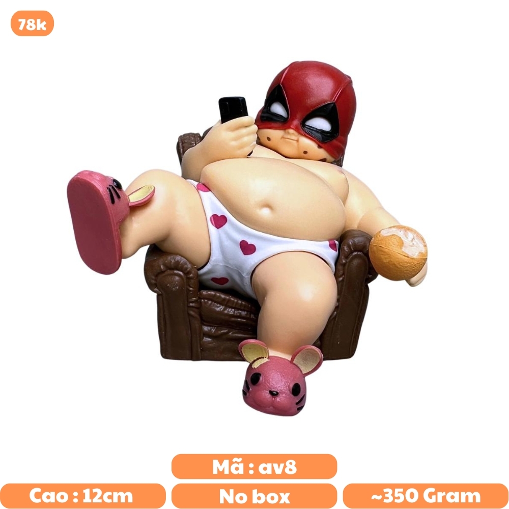 Mô Hình Avenger deadpool Béo ngồi ghế - Cao 12cm - Nặng 350gram - Figure Avenger -  Bọc túi OPP - no box - N1-K48-T1-S2
