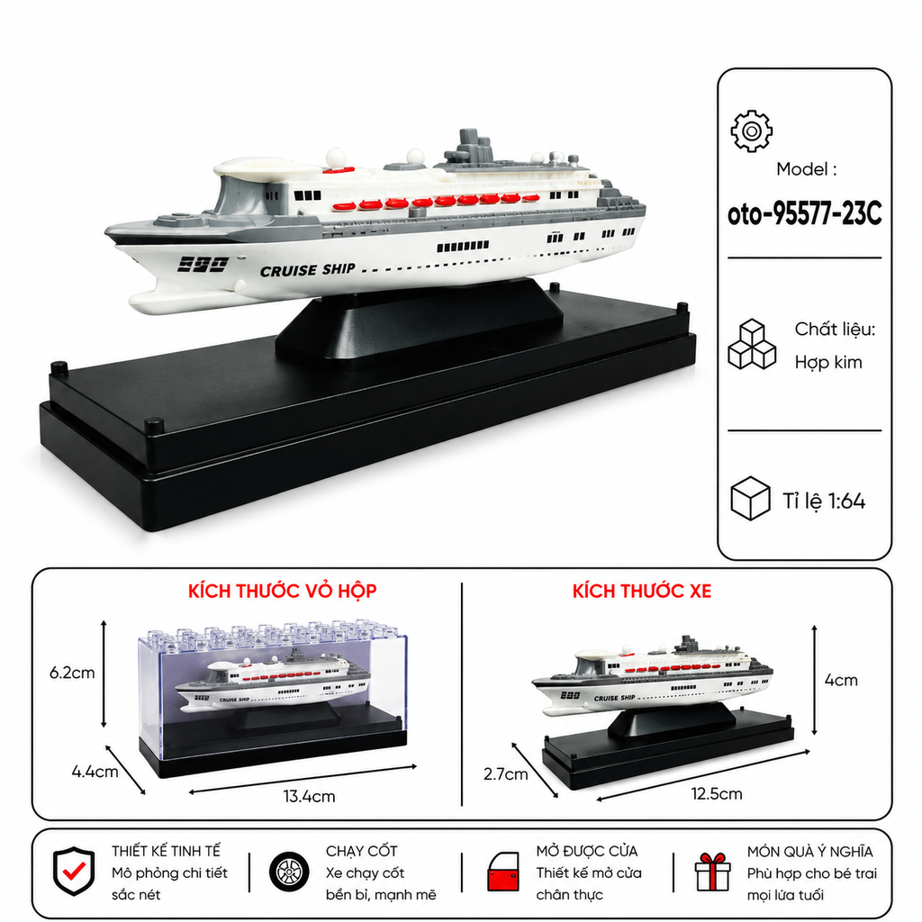 Mô Hình Xe Khách Chở Người -  tỉ lệ 1:64 chất liệu hợp kim - SKU : oto-95577-23E - ( VAT : 103-01-20 ) - K157-T2-S9