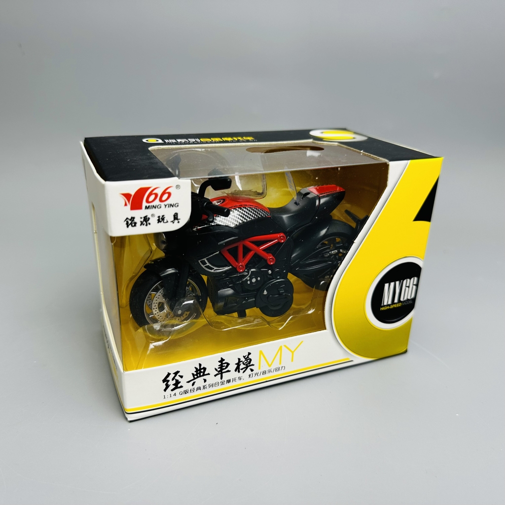 Mô Hình Xe máy DUCATI Diavel đen viền đỏ 1:14 Hợp kim - Có tiếng - đèn pha sáng - Dài 12cm - rộng 7.2cm - cao 7.5cm - nặng ~ 300gram - FULL BOX : box màu SKU : oto238 - N3-K5-T2-S4
