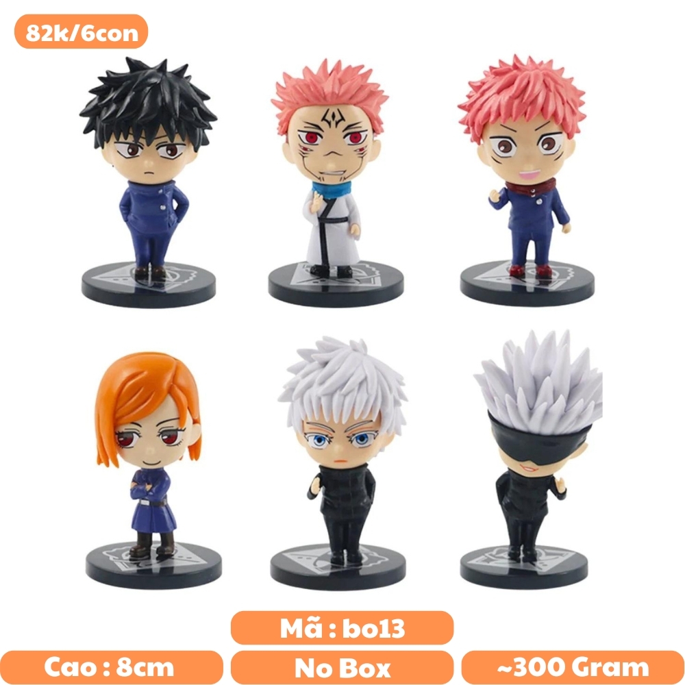 Mô Hình chibi 6 nhân vật Jujutsu Kaisen - Cao 8cm - nặng 300Gram - No Box : Bọc túi OPP - Figure anime Jujutsu Kaisen - N3-K43-T3-S3