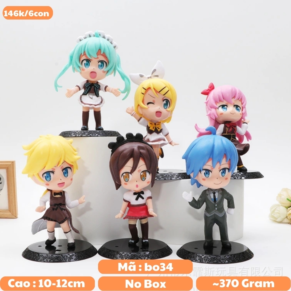 Mô Hình Hatsune Miku bộ 6 mô hình miku Bản D - Cao 10-12cm - nặng 370gram - Figure Miku - Bọc Túi - No Box - N3-K35-T2-S3