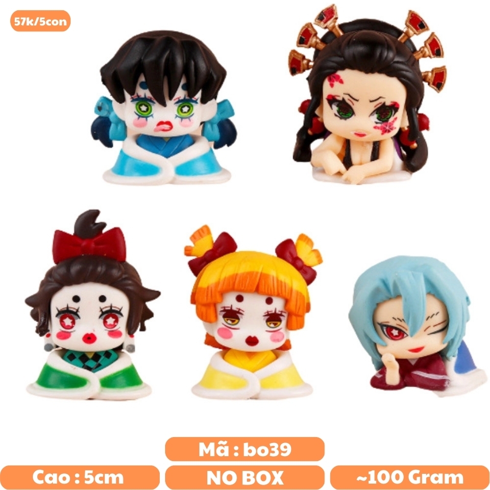 Mô hình kimetsu yaiba bộ 5 lưỡi quỷ - cao 5cm - Nặng 100gram - Bọc Túi - No Box - N3-K31-T3-S3