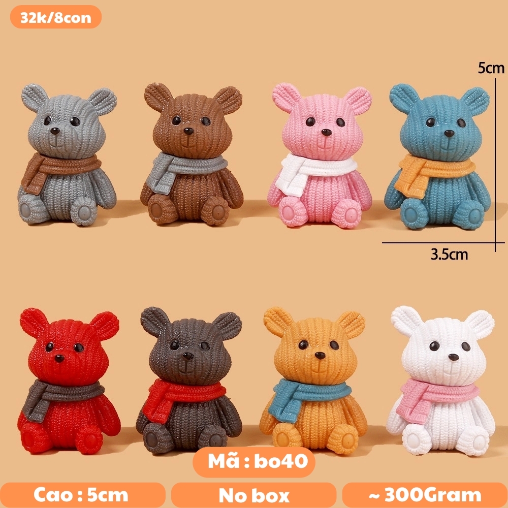 Mô hình bộ 8 gấu - cao 5cm - Nặng 300gram - Bọc Túi - No Box - N3-K60-T1-S2