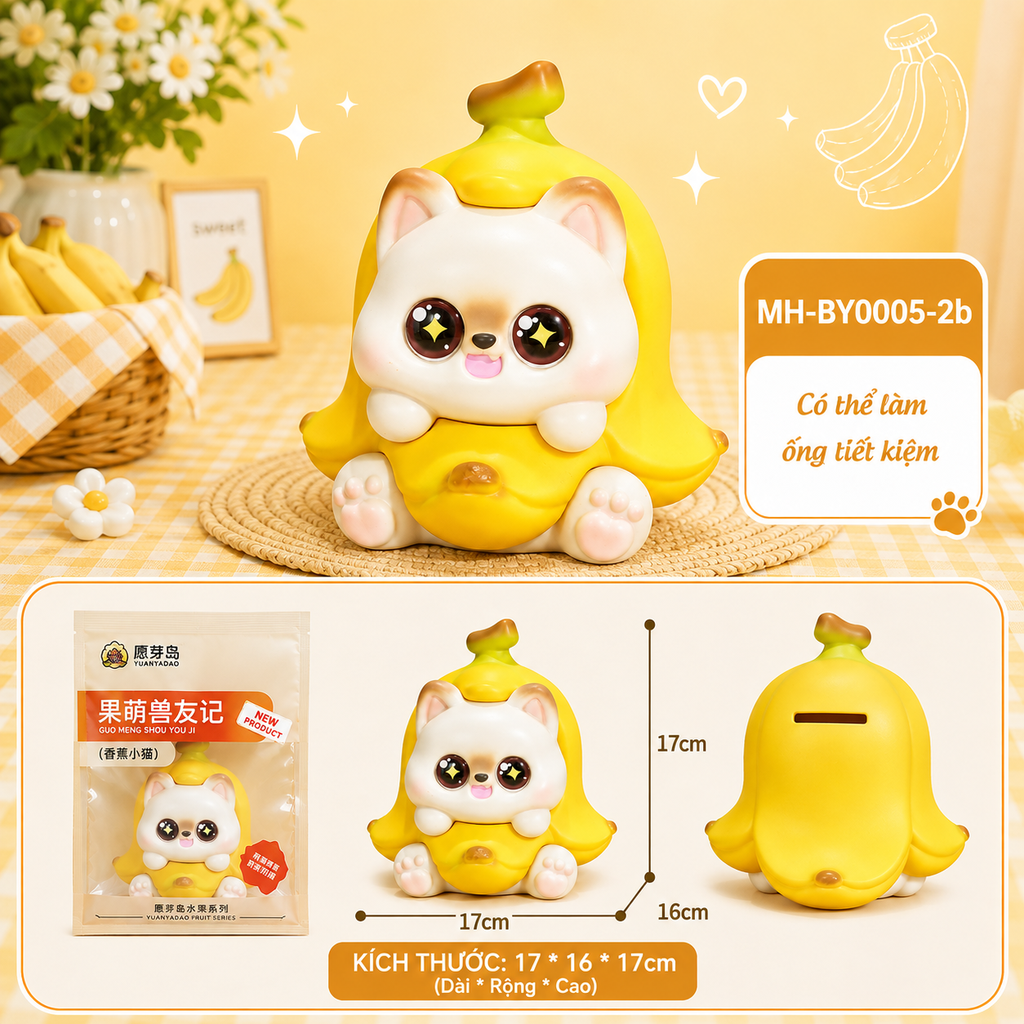 Mô Hình Các Con Vật Cosplay Trái Chuối Size Nhỡ KT 17*16*17cm - SKU : MH-BY0005-2 - (VAT: MH003)