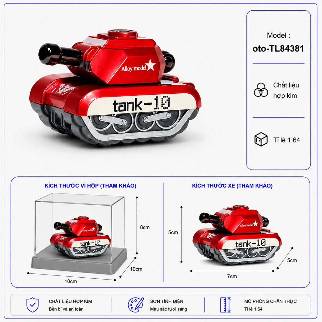 Mô hình xe tăng bằng thép hợp kim - SKU: oto-TL84381 - (VAT: 103-06a-30 ) - K153-T2-S16
