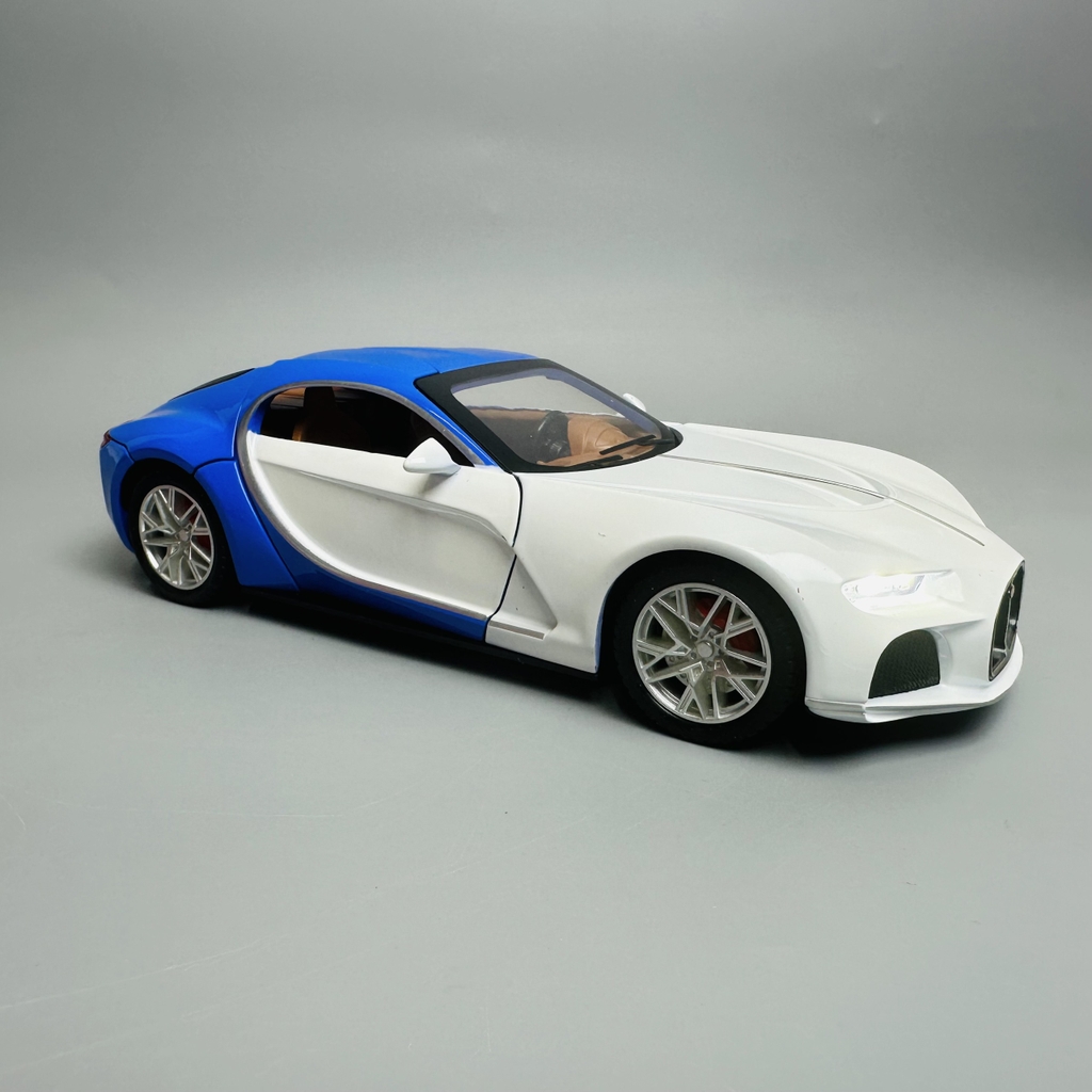 Mô Hình xe bugati xanh trắng 1:24 Hợp kim - Có tiếng - đèn pha sáng - Dài 20cm - rộng 8.5cm - cao 3cm - nặng ~ 800gram - FULL BOX : box màu SKU : oto261 - N3-K6-T1-S1