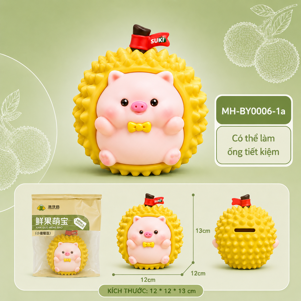 Mô Hình Các Con Vật Cosplay Trái Cây Sầu Riêng size nhỏ KT 12*12*13 cm - SKU : MH-BY0006-1 - ( VAT : MH002 )