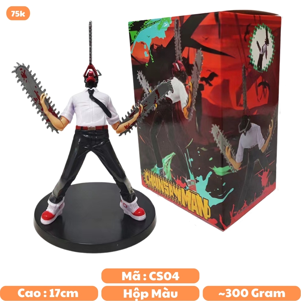Mô Hình Chainsaw Man siêu ngầu - cao 17cm nặng 300g - Figure Chainsaw Man - có vỏ hộp màu