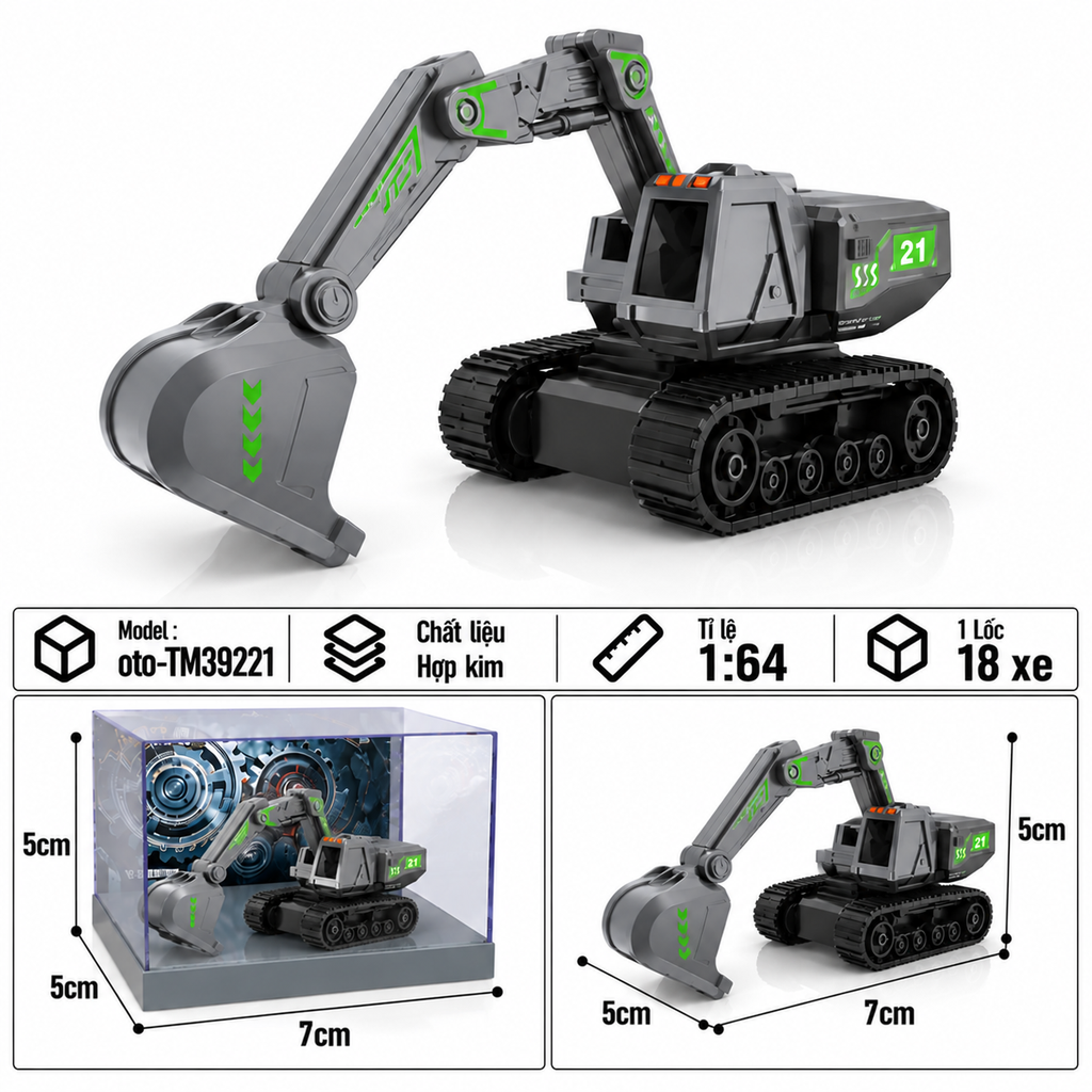 Mô hình Xe Công Trình bằng thép hợp kim , tỉ lệ 1:64 - SKU: oto-TL39221 - (VAT: 103-02-30 )