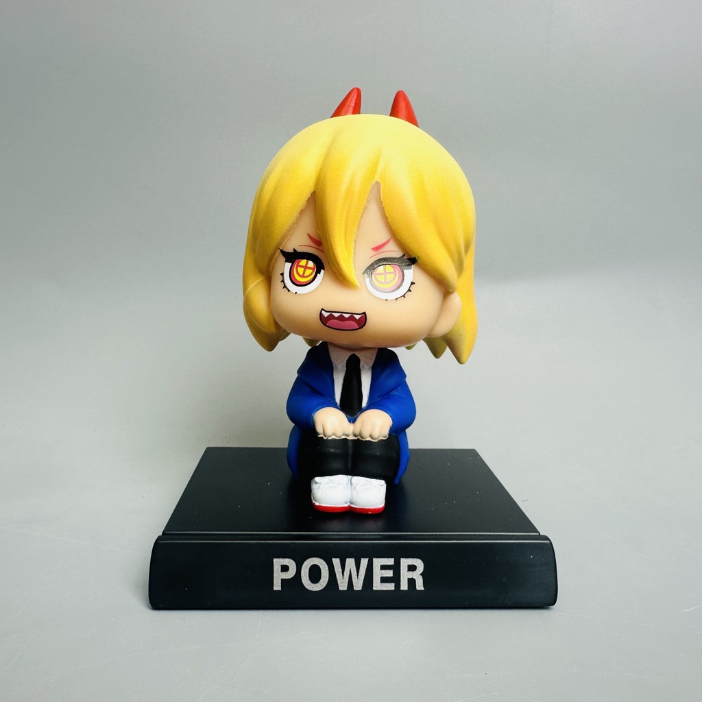 Mô Hình Chainsaw man power lắc đầu - cao 13cm - ngang 9cm - dọc 7cm - nặng 200gram + Có BOX - N3-K23-T3-S3