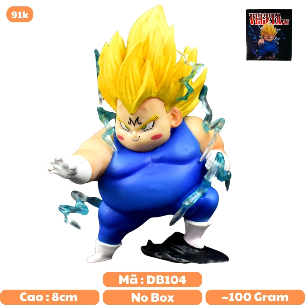 Mô Hình Dragon Ball Vegeta Majin béo có hiệu ứng tia sét đẹp hàng cao cấp , cao 8cm - Figure DragonBall - Có hộp màu