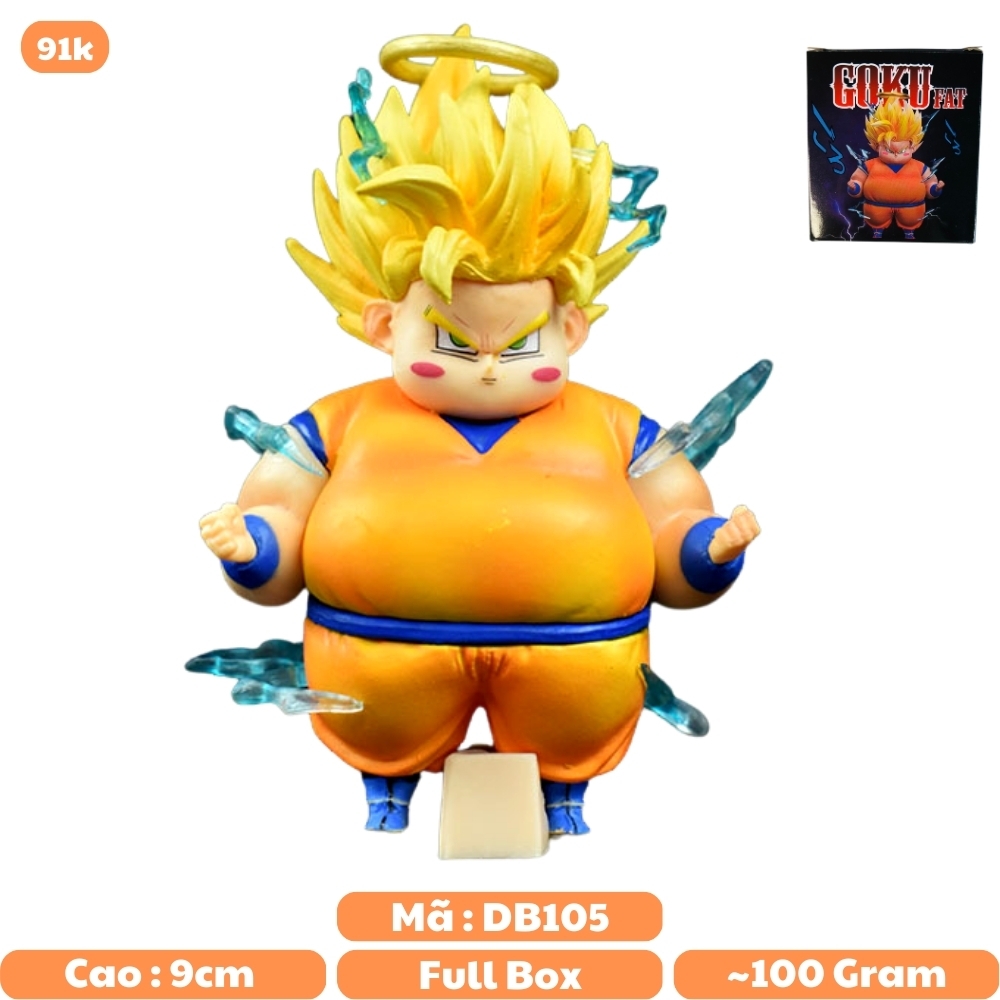 Mô Hình Dragon Ball Songoku béo có hiệu ứng tia sét đẹp hàng cao cấp , cao 9cm - Figure DragonBall - No box - N1-K49-T3-S3