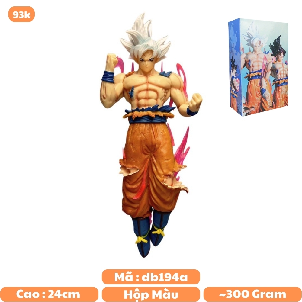 Mô Hình Dragon Ball  songoku vô cực tóc trắng cởi trần dang tay - Cao 24cm - Nặng 300gram - Figure DragonBall - No box - N1-K37-T1-S11