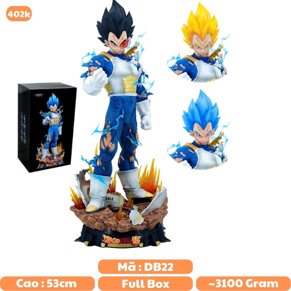 Mô Hình Dragon Ball Vegeta Siêu phẩm 3 đầu thay thế bản có đế cao 53cm , figure DragonBall , có hộp màu N2