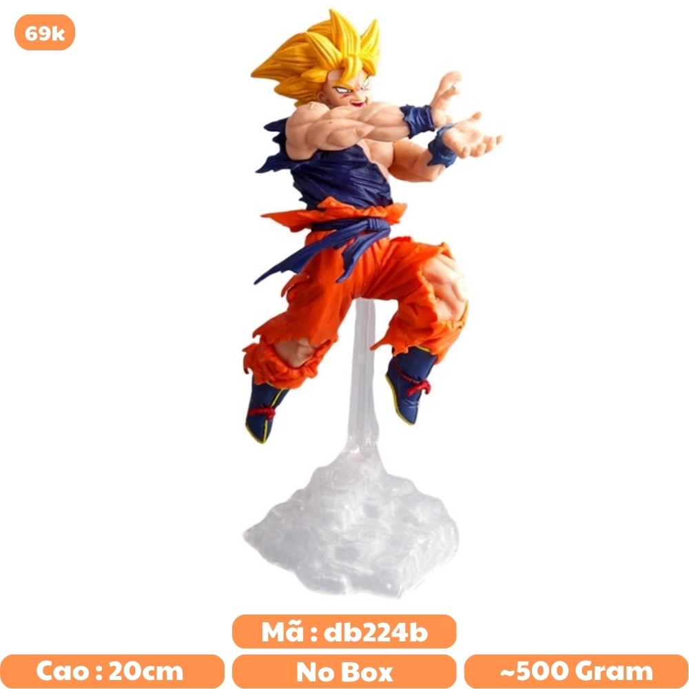 Mô Hình DragonBall Songoku Rách Áo Dáng Bay - Cao 20cm - nặng 500gram - Phụ kiện : Đế - Figure DragonBall - Bọc Túi OPP - Box màu - N1-K47-T1-S3