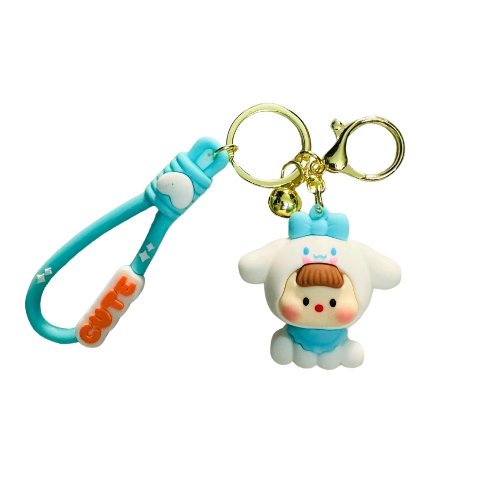 móc khóa chó trắng - dây dài 11cm mô hình cao 6cm - nặng : 50gram - no box N3-T3