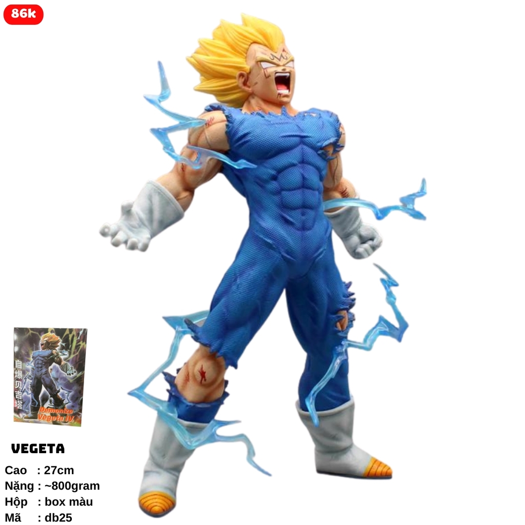 Mô Hình Dragon Ball Vegeta nổi giận có hiệu ứng tia sét đẹp , cao 27cm - Figure DragonBall - box màu - (VAT 002-02-60)  - C-13