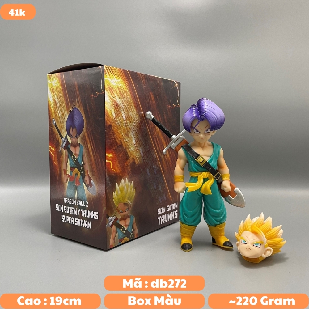 Mô Hình Dragon Ball Trunks Kid dáng đứng có đầu thay thế - cao 19cm - nặng 220g - DragonBall - Hộp màu K28-T1-S11