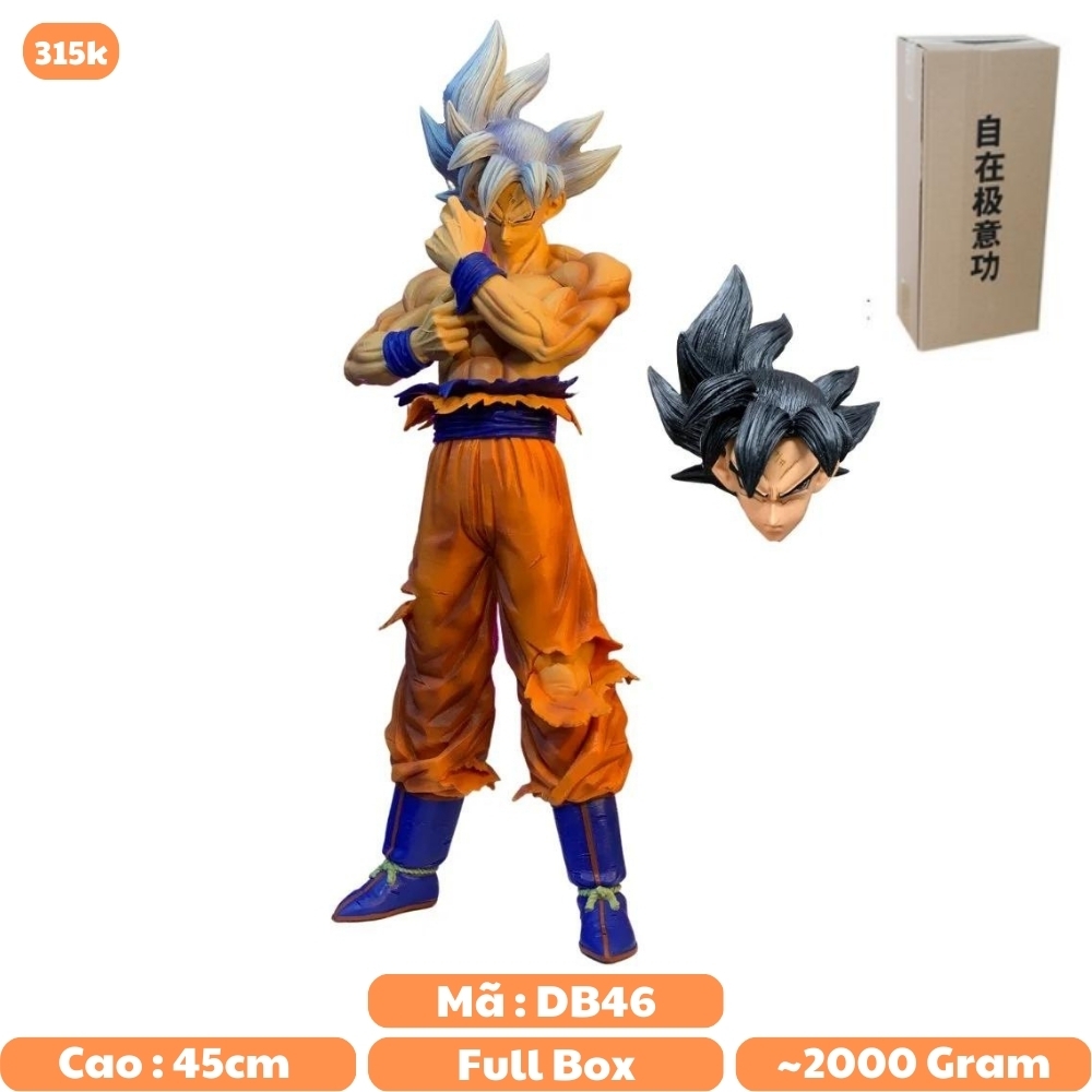 Mô Hình DragonBall SonGoku dáng đứng siêu ngầu có 2 đầu thay thế - cao 45 cm - Figure DragonBall - Có Hộp Carton - N1-K23-T3-S3