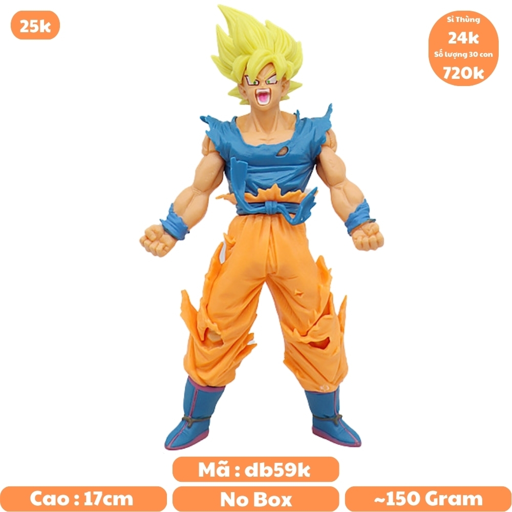 Mô hình DragonBall Songoku tóc vàng cao 18.5cm - Bản Bộ  - Dragon Ball - No Box - N1-K1-T2-S1